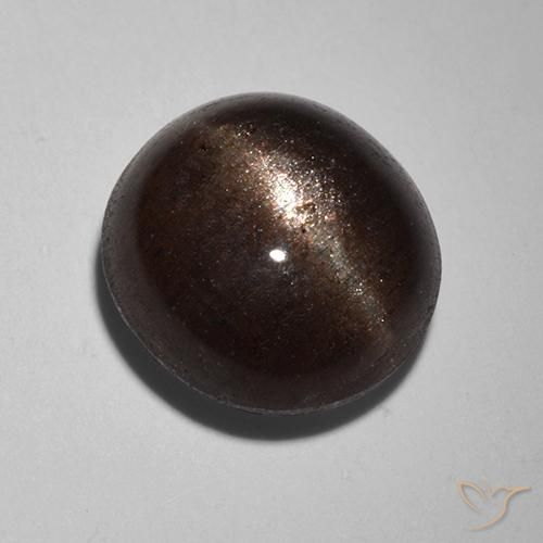 2.89 ct Black Cat's Eye Scapolite Stone, Natural Cat's Eye Scapolite in Round Cabochon Shape for Sale