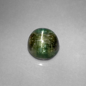 Cat's Eye Tourmaline Gemstone in 6 mm (calibrated) Size for Sale, Cat's Eye Tourmaline Stone in Deep Green Color