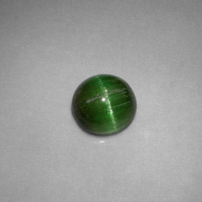 0.85 ct Green Cat's Eye Tourmaline Stone, Natural Cat's Eye Tourmaline in Round Cabochon Shape for Sale