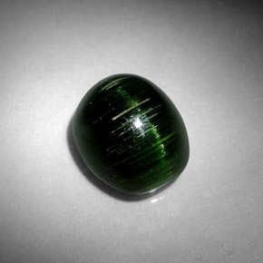 Cat's Eye Tourmaline Gemstone in 10.5 x 8.7 mm Size for Sale, Cat's Eye Tourmaline Stone in Deep Green Color
