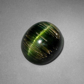 Cat's Eye Tourmaline Gemstone in 9.2 x 8.2 mm Size for Sale, Cat's Eye Tourmaline Stone in Deep Green Color