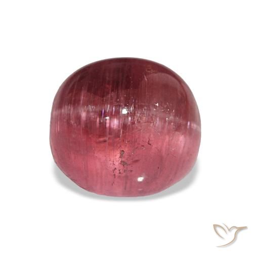 7.27 ct Pink Cat's Eye Tourmaline Gemstone, Cat's Eye Tourmaline Gem in Oval Cabochon Shape for Sale.
