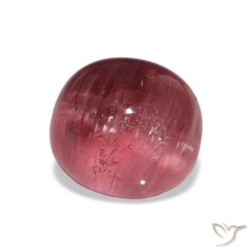7.27 ct Pink Cat's Eye Tourmaline Stone, Natural Cat's Eye Tourmaline in Oval Cabochon Shape for Sale