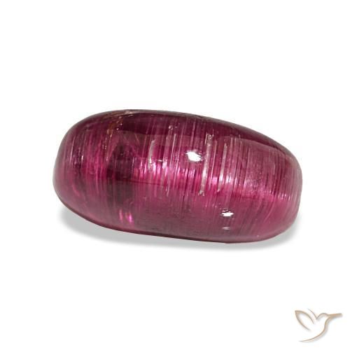4.57 ct Purple Cat's Eye Tourmaline Stone, Natural Cat's Eye Tourmaline in Cushion Cabochon Shape for Sale