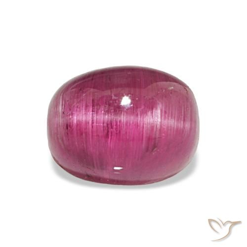 1.84 ct Purple Cat's Eye Tourmaline Gemstone, Cat's Eye Tourmaline Gem in Oval Cabochon Shape for Sale.