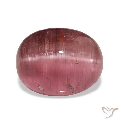 6.47ct Reddish Pink Cat's Eye Tourmaline Gemstones, Oval, Translucent
