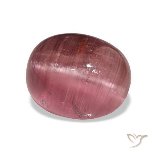 6.47 ct Pink Cat's Eye Tourmaline Stone, Natural Cat's Eye Tourmaline in Oval Cabochon Shape for Sale