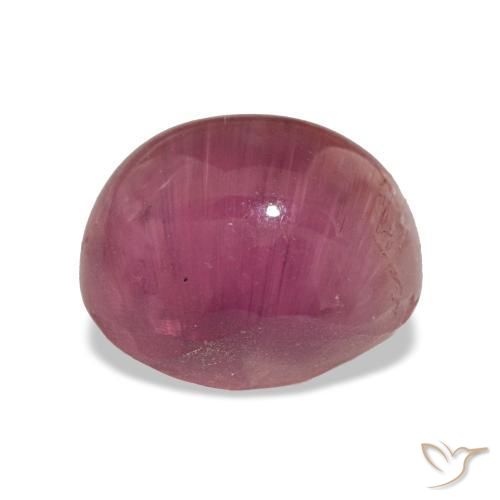 Cat's Eye Tourmaline Gemstone in 11 x 9 mm (calibrated) Size for Sale, Cat's Eye Tourmaline Stone in Dark Pink Color