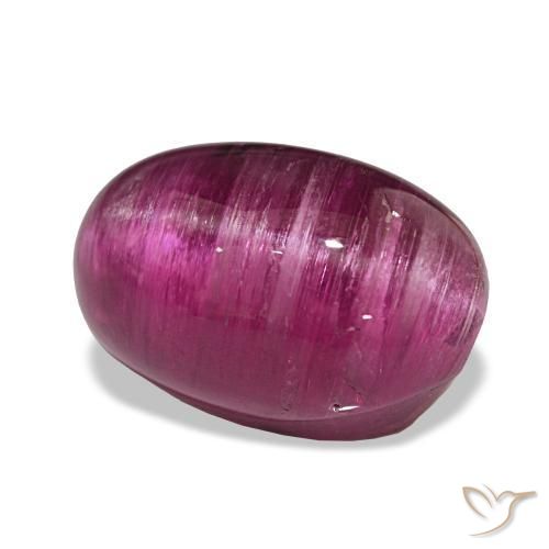 14.28 ct Purple Cat's Eye Tourmaline Stone, Natural Cat's Eye Tourmaline in Oval Cabochon Shape for Sale