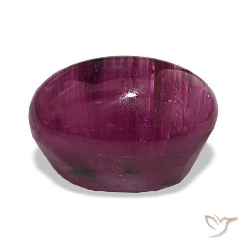Cat's Eye Tourmaline Gemstone in 15.7 x 9.9 mm Size for Sale, Cat's Eye Tourmaline Stone in Reddish Purple Color