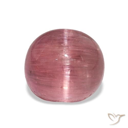 2.64 ct Pink Cat's Eye Tourmaline Gemstone, Cat's Eye Tourmaline Gem in Oval Cabochon Shape for Sale.