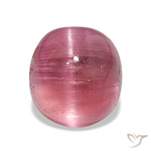 3.29 ct Pink Cat's Eye Tourmaline Gemstone, Cat's Eye Tourmaline Gem in Oval Cabochon Shape for Sale.