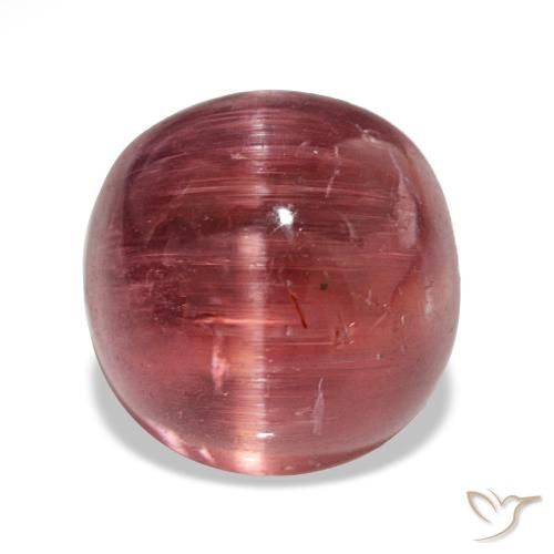 8.11 ct Pink Cat's Eye Tourmaline Gemstone, Cat's Eye Tourmaline Gem in Oval Cabochon Shape for Sale.