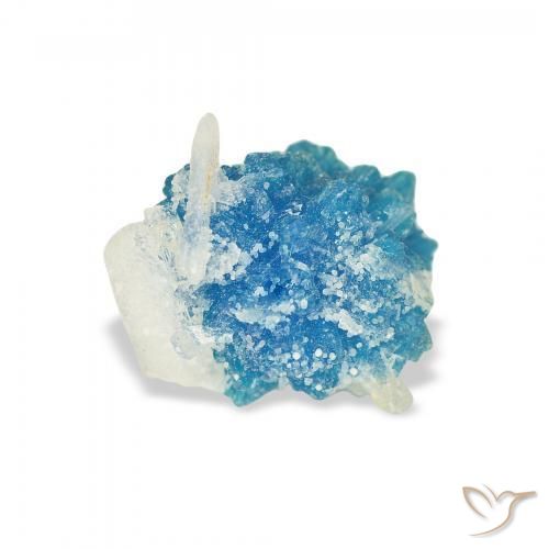 Cavansite Gemstone in 10.2 x 9 mm Size for Sale, Cavansite Stone in Electric Azure Blue Color