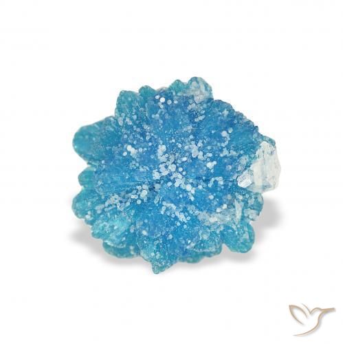 Cavansite Gemstone in 8.1 x 7.6 mm Size for Sale, Cavansite Stone in Electric Azure Blue Color