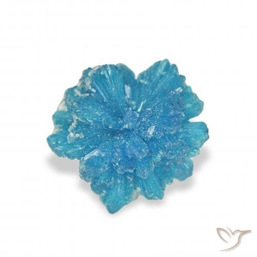 Cavansite Gemstone in 7.6 x 7.3 mm Size for Sale, Cavansite Stone in Electric Azure Blue Color