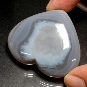 120.50 ct Blue Chalcedony Stone, Natural Chalcedony in Heart Cabochon Shape for Sale