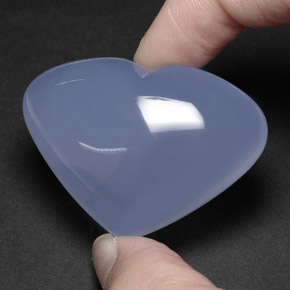 117.45 ct Blue Chalcedony Stone, Natural Chalcedony in Heart Cabochon Shape for Sale