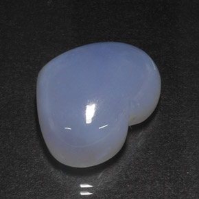 31.47 ct Blue Chalcedony Gemstone, Chalcedony Gem in Heart Cabochon Shape for Sale.