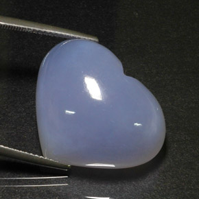 31.47 ct Blue Chalcedony Stone, Natural Chalcedony in Heart Cabochon Shape for Sale