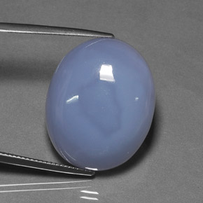40.37 ct Blue Chalcedony Gemstone, Chalcedony Gem in Oval Cabochon Shape for Sale.