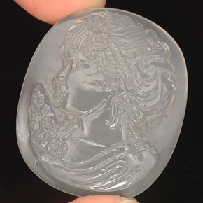 Chalcedony Gemstone in 31.4 x 27 mm Size for Sale, Chalcedony Stone in White Color