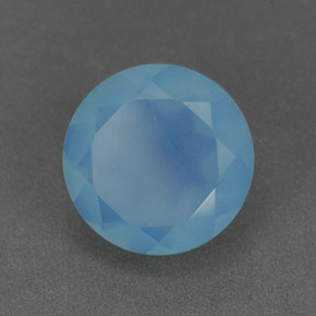 1.07 ct Blue Chalcedony Stone, Natural Chalcedony in Round Facet Shape for Sale
