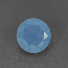 1.07 ct Blue Chalcedony Gemstone, Chalcedony Gem in Round Facet Shape for Sale.