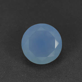 1.08 ct Blue Chalcedony Gemstone, Chalcedony Gem in Round Facet Shape for Sale.