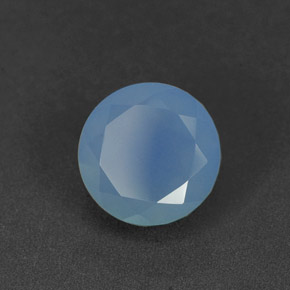 1.08 ct Blue Chalcedony Stone, Natural Chalcedony in Round Facet Shape for Sale