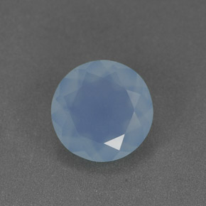 0.99 ct Blue Chalcedony Gemstone, Chalcedony Gem in Round Facet Shape for Sale.
