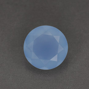 1.03 ct Blue Chalcedony Gemstone, Chalcedony Gem in Round Facet Shape for Sale.
