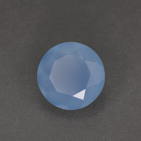 1.03 ct Blue Chalcedony Stone, Natural Chalcedony in Round Facet Shape for Sale