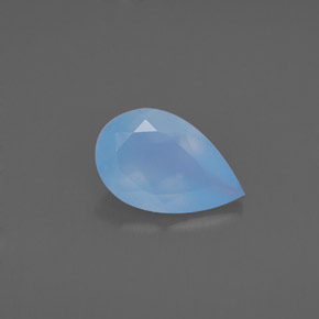 0.64 ct Blue Chalcedony Gemstone, Chalcedony Gem in Pear Facet Shape for Sale.