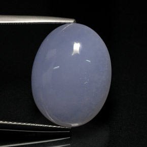 16.32 ct Blue Chalcedony Stone, Natural Chalcedony in Oval Cabochon Shape for Sale