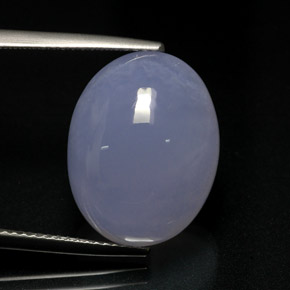 15.37 ct Blue Chalcedony Stone, Natural Chalcedony in Oval Cabochon Shape for Sale
