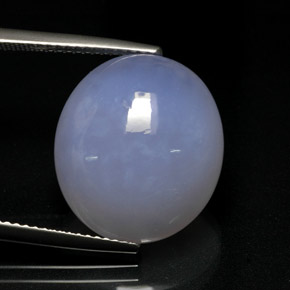 16.62 ct Blue Chalcedony Stone, Natural Chalcedony in Oval Cabochon Shape for Sale