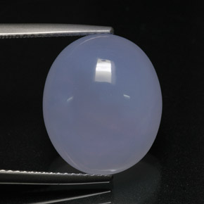 12.69 ct Blue Chalcedony Stone, Natural Chalcedony in Oval Cabochon Shape for Sale