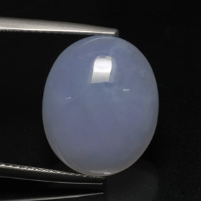 12.71 ct Blue Chalcedony Stone, Natural Chalcedony in Oval Cabochon Shape for Sale