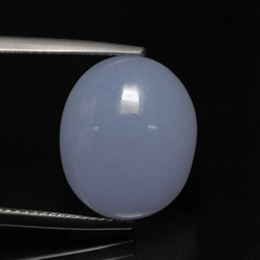 11.41 ct Blue Chalcedony Stone, Natural Chalcedony in Oval Cabochon Shape for Sale