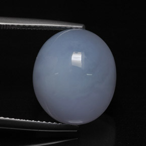 13.49 ct Blue Chalcedony Stone, Natural Chalcedony in Oval Cabochon Shape for Sale