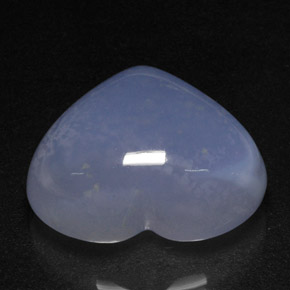 40.12 ct Blue Chalcedony Gemstone, Chalcedony Gem in Heart Cabochon Shape for Sale.