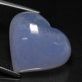 40.12 ct Blue Chalcedony Stone, Natural Chalcedony in Heart Cabochon Shape for Sale