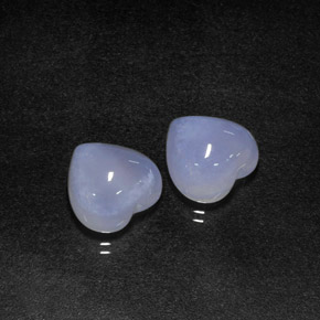 13.47 ct Blue Chalcedony Gemstone, Chalcedony Gem in Heart Cabochon Shape for Sale.