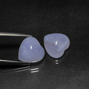 13.47 ct Blue Chalcedony Stone, Natural Chalcedony in Heart Cabochon Shape for Sale