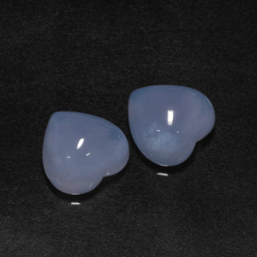 13.18 ct Blue Chalcedony Gemstone, Chalcedony Gem in Heart Cabochon Shape for Sale.