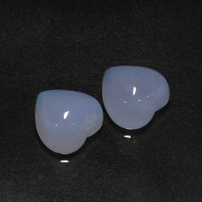 13.56 ct Blue Chalcedony Gemstone, Chalcedony Gem in Heart Cabochon Shape for Sale.