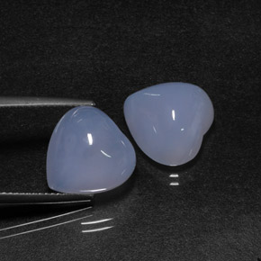 13.56 ct Blue Chalcedony Stone, Natural Chalcedony in Heart Cabochon Shape for Sale