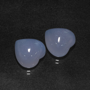 13.98 ct Blue Chalcedony Gemstone, Chalcedony Gem in Heart Cabochon Shape for Sale.