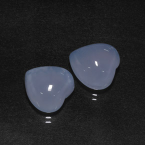 13.16 ct Blue Chalcedony Gemstone, Chalcedony Gem in Heart Cabochon Shape for Sale.